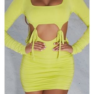 Lime Green Tie Dress